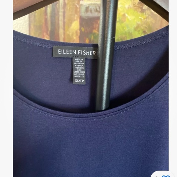 Eileen Fisher Womens Navy Basic Sleeveless Scoop Neck Soft Stretch Tank Top XS - Picture 3 of 3